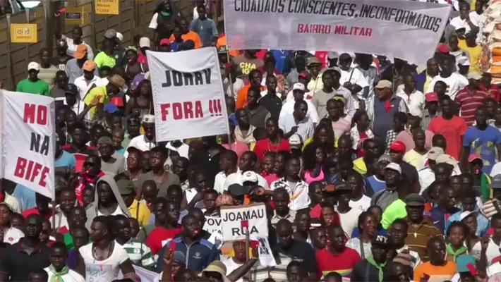 Protesters in Guinea-Bissau