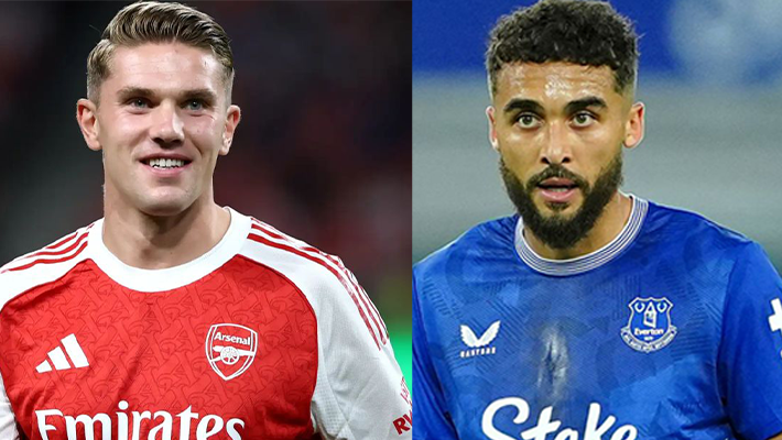 Viktor Gyökeres (In an Arsenal jersey) and Dominic Calvert-Lewin
