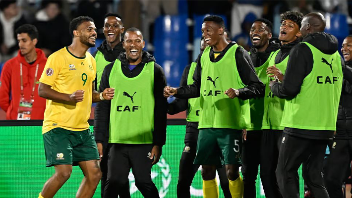 South African players celebrating after the match