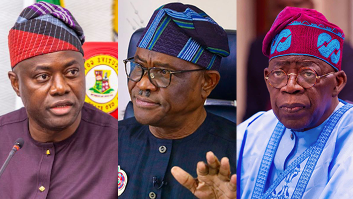 Seyi Makinde, Nyesom Wike and Bola Tinubu