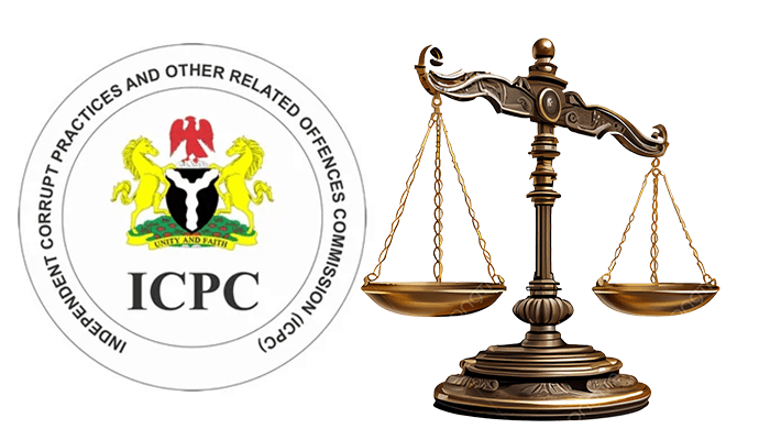 ICPC logo and scale of justice