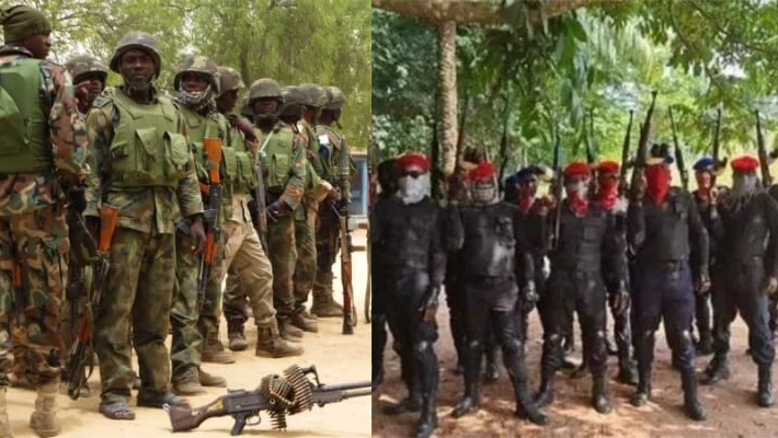 Nigerian soldiers and ESN in Anambra