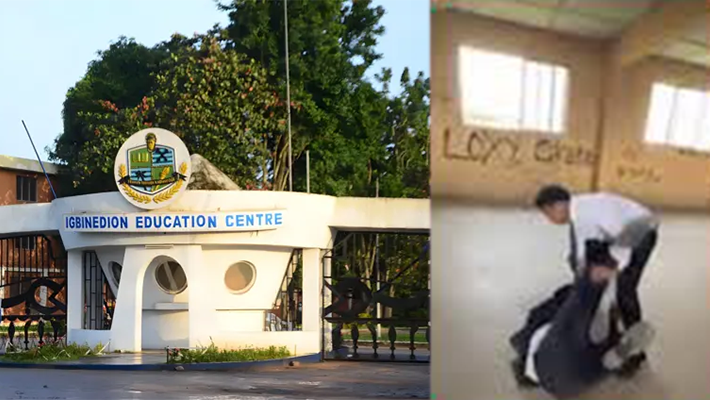 Igbinedion Education Centre, Benin City and a screenshot of the alleged bullying