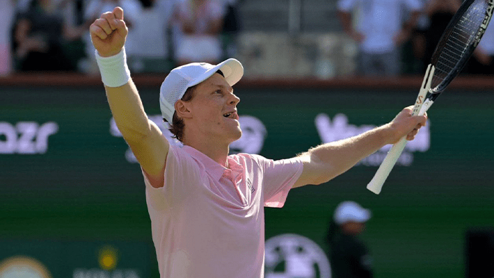 Sinner playing at Indian Wells