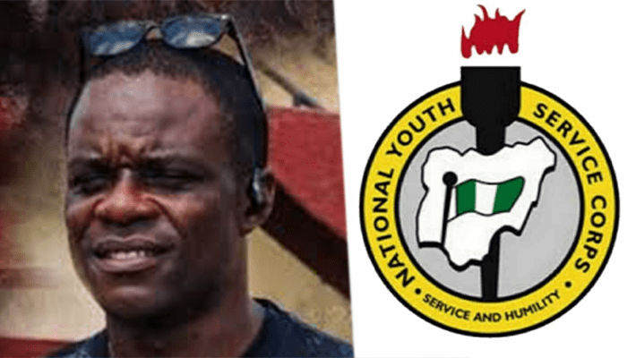 NYSC logo and Abass Olalekan.