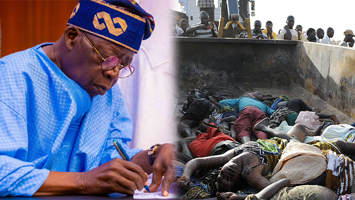 Tinubu signing document, bodies