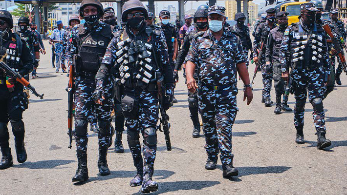 Armed policemen in Benue State.