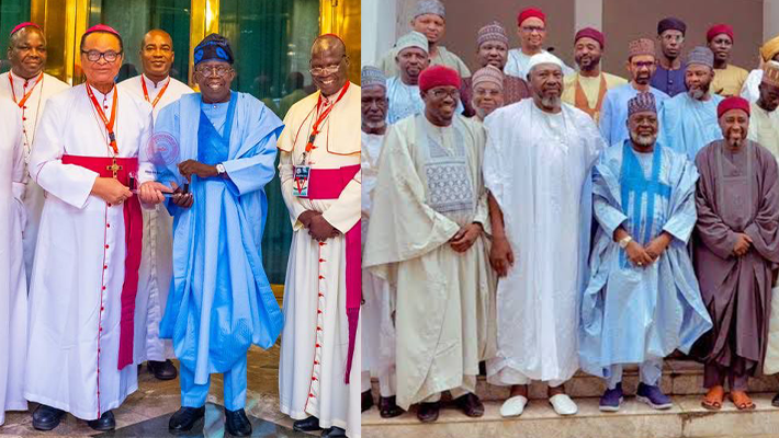 Tinubu with bishops, Islamic clerics