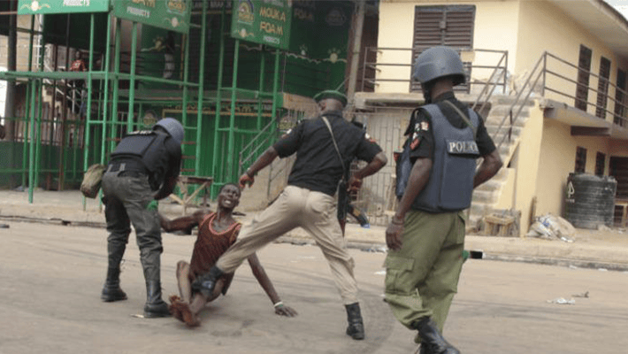 Cops brutalising civilian