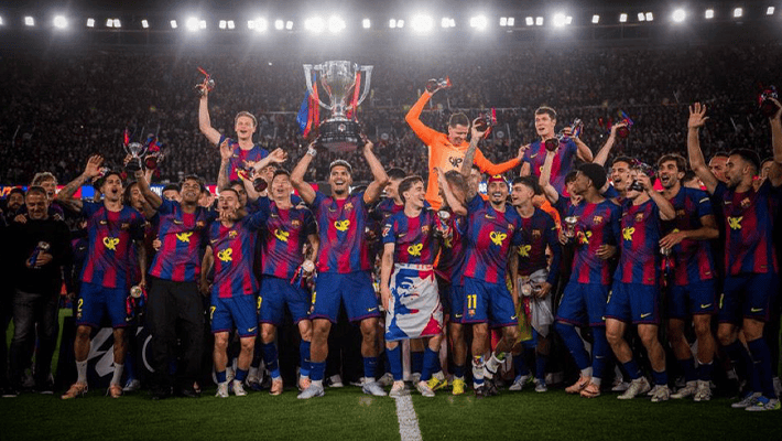 Barcelona celebrating Sunday night