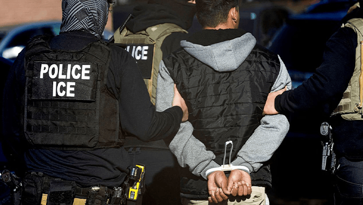 ICE operatives making arrest