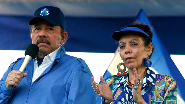 Ortega with wife