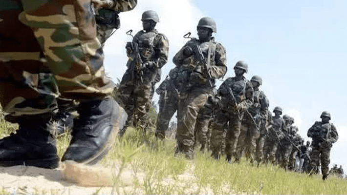 Soldiers fighting insurgents