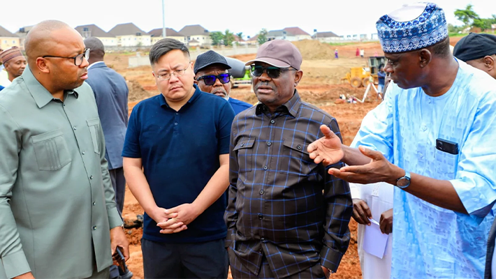 FCT minister Nyesom Wike inspecting the project