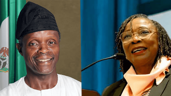 Former Vice President Yemi Osinbajo and Unilag VC at the colloquium
