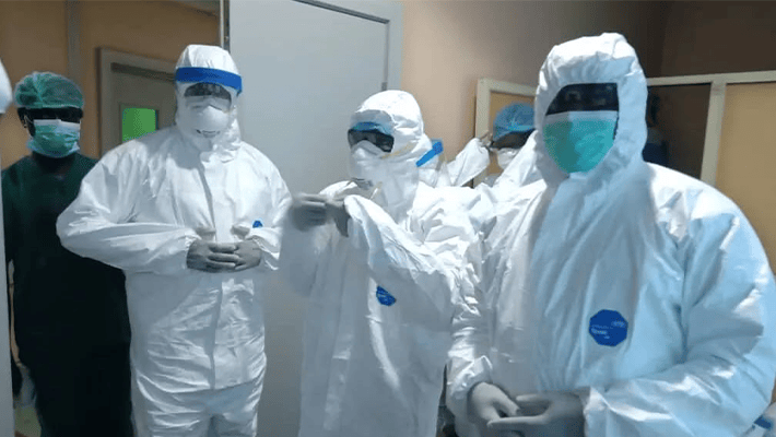 Nigerian doctors in hazmat