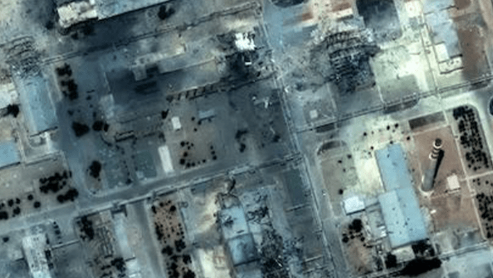 Bombed buildings in Iran