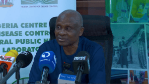 Jide Idris addressing media