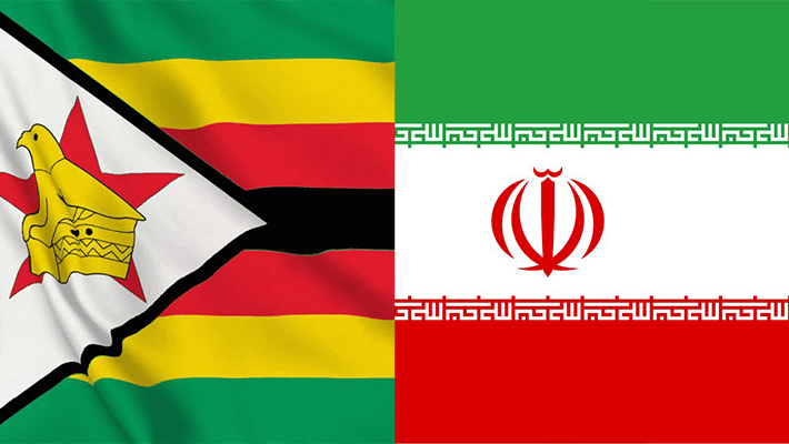 Flags of Zimbabwe and Iran