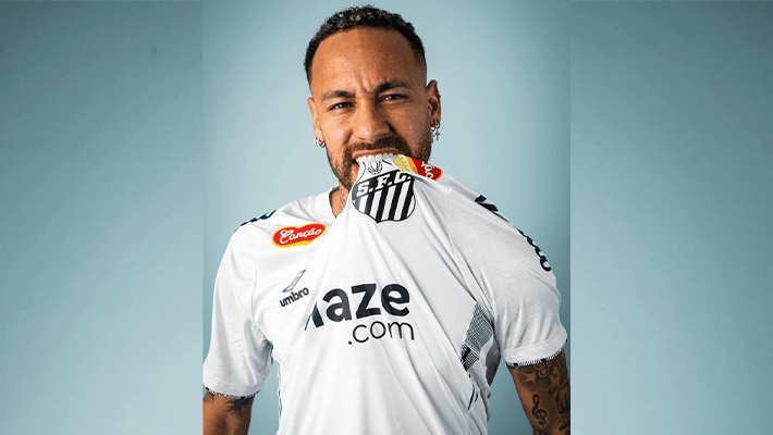 Neymar in Santos jersey
