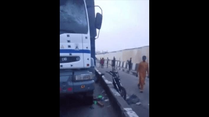 Accident scene at Iyana-Iba near Lagos State University, Ojo, on Lagos-Badagry Expressway on Sunday