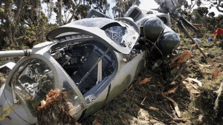 Crashed chopper