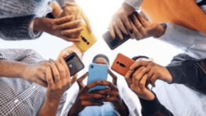 People holding phones