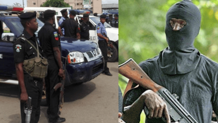 Masked gunmen and police in Ondo State.