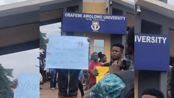 OAU students protesting