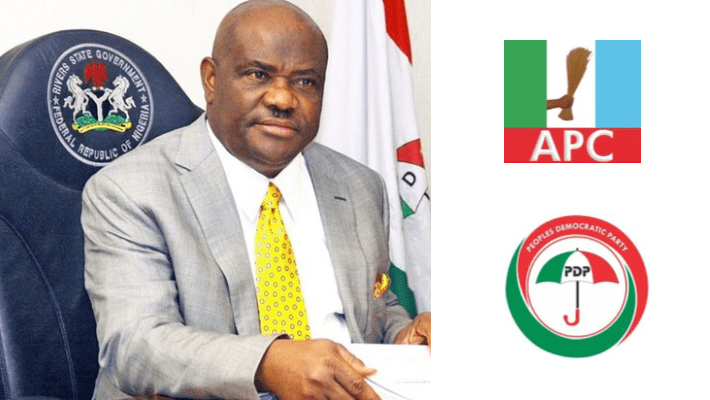 Wike, APC & PDP logo