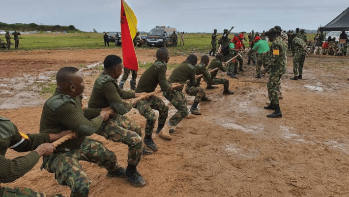 Soldiers exercising