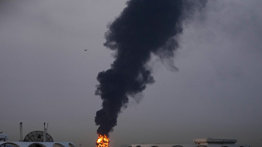 Drone-damaged facility in UAE