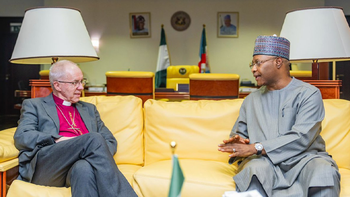 Gov Uba Sani and Justin Portal Welby