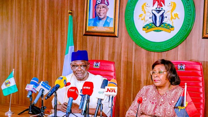 Governor Abdullahi Sule and Dr Maria Nelumba