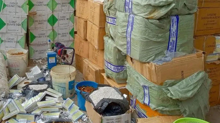 fake drug production site