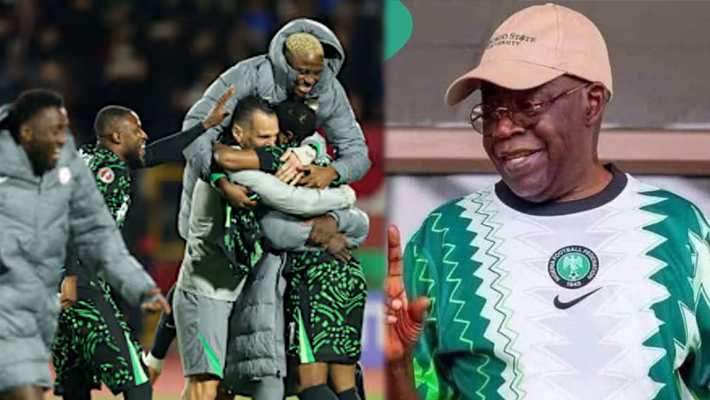 Tinubu with Super Eagles