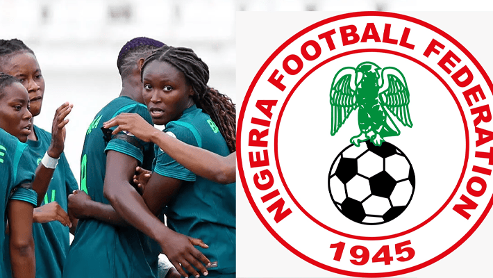 The Super Falcons and the NFF logo