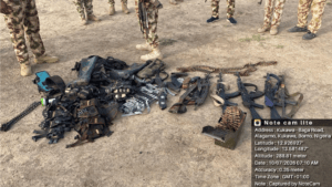 Recovered cache of arms and ammunition
