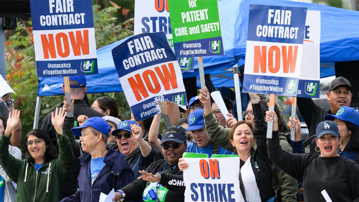 Striking health workers