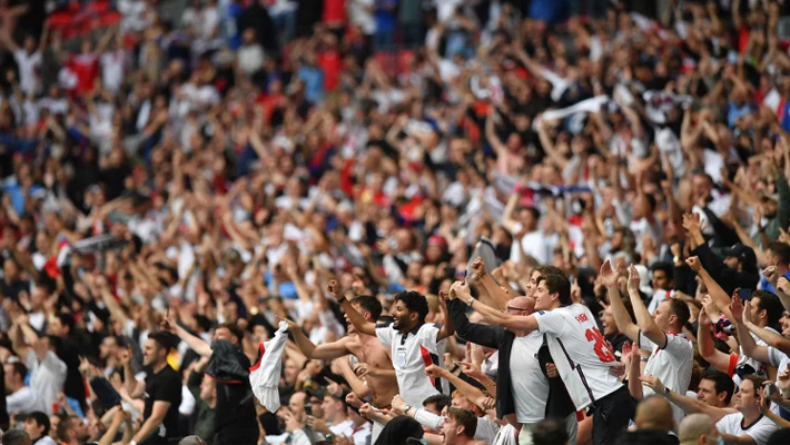 Football fans in a stadium