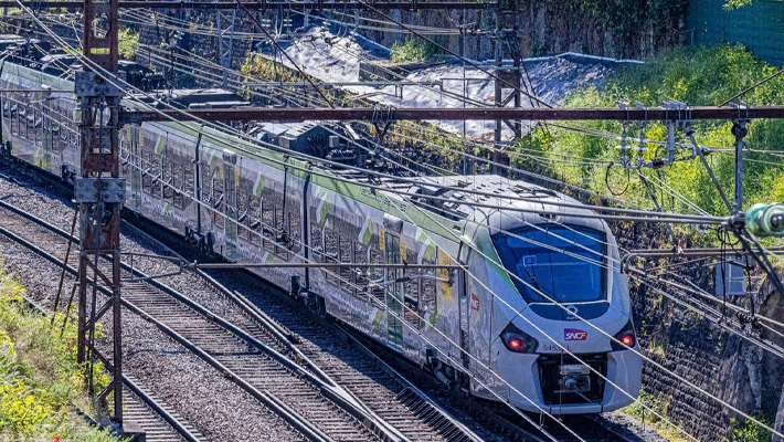 The derailed train