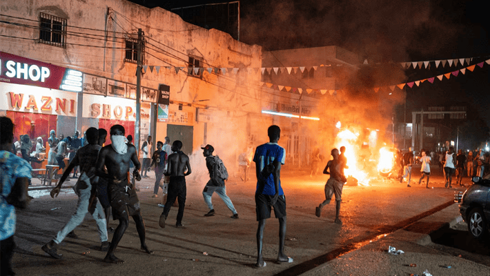 Protesters in Gambia.