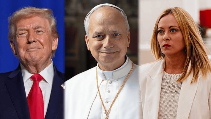 Donald Trump, Pope Leo and Giorgia Meloni