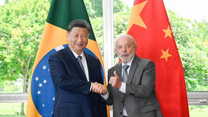 President Luiz Inacio Lula da Silva with Chinese President Xi Jinping