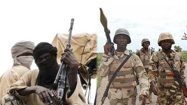 Gunmen and Troops