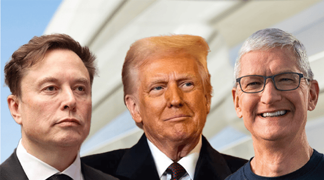 Elon Musk, Donald Trump and Tim Cook