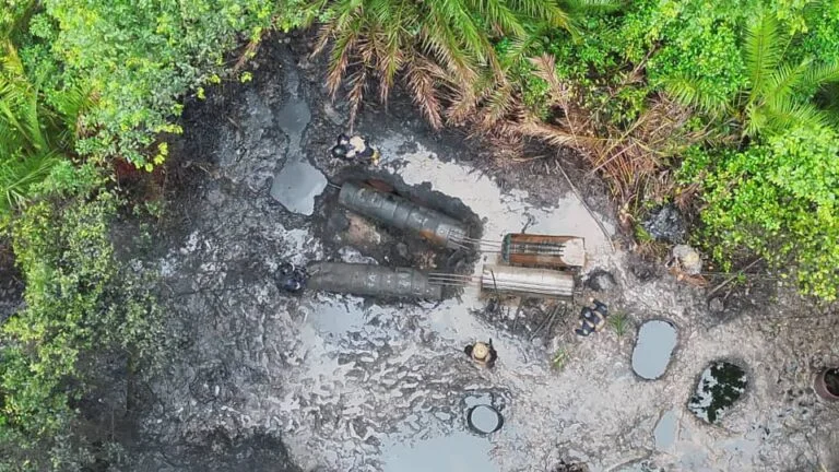 illegal refining sites