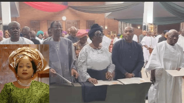 Obasanjo and family at the 20th memorial of late first lady Stella