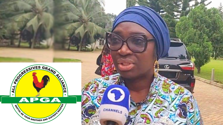 Uche Ekwunife and APGA Logo