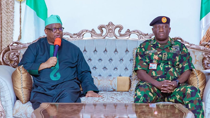 Plateau State Governor Caleb Mutfwang and Lt.-Gen. Waidi Shuaibu